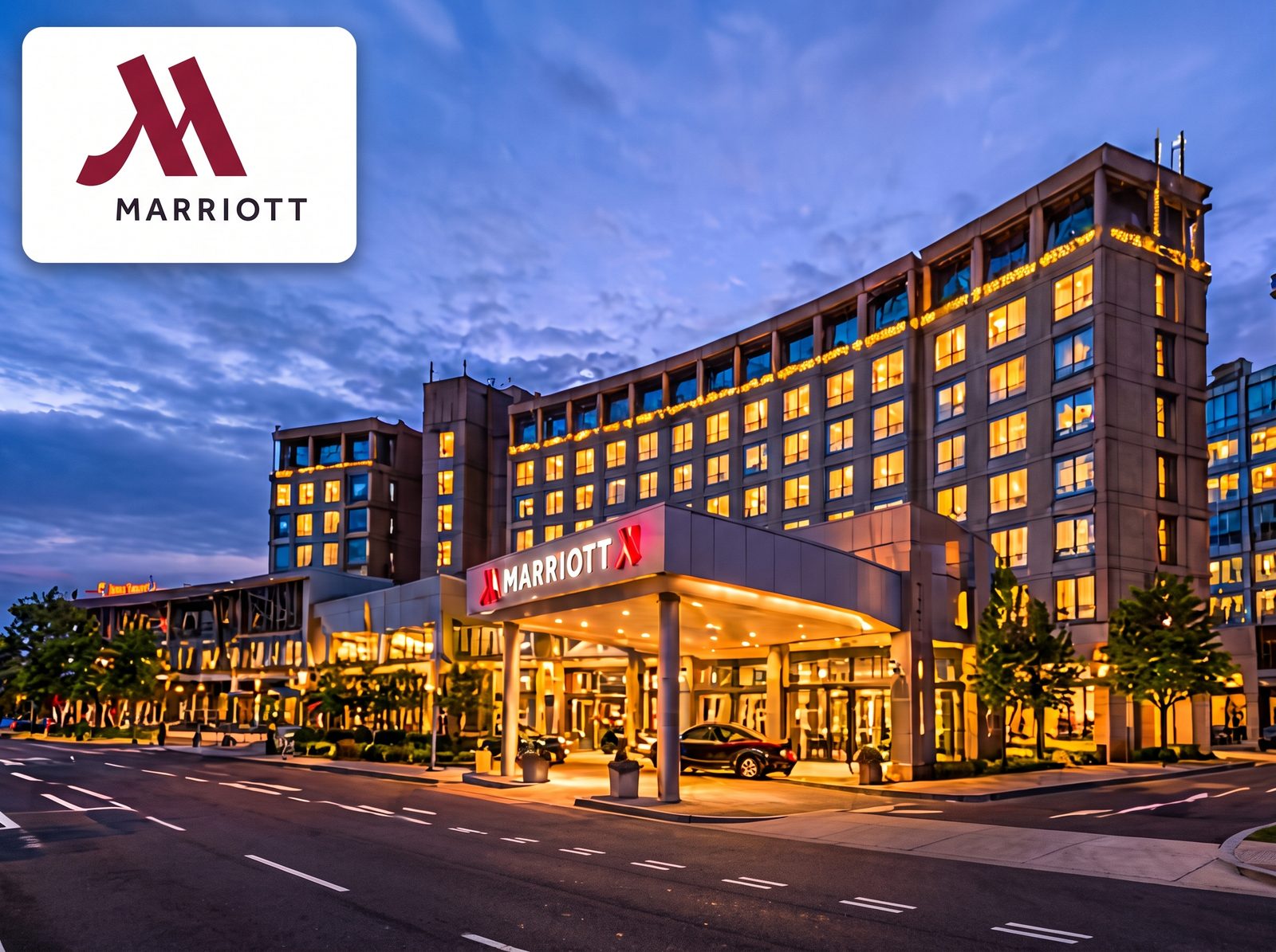 Marriott Hotel Glasgow at dusk